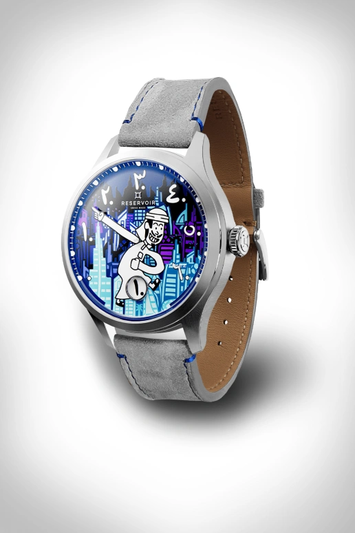 Reservoir,Comics by Reservoir 41.50mm,41.50mm,Stainless Steel,Multi-Color,Blue,White,Automatic,Jumping Hours,Retrograde,RSV04,RSV04.AL/133