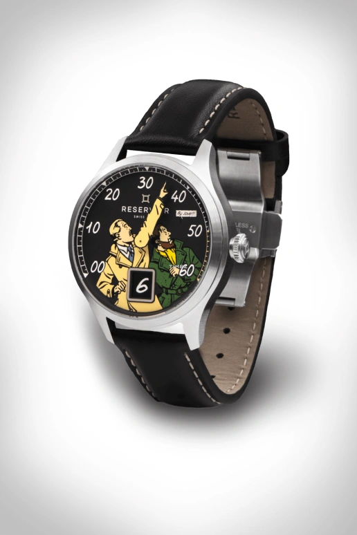 Reservoir,Blake et Mortimer 41.50mm,41.50mm,Stainless Steel,Black,Green,Cream,Multi-Color,Automatic,Jumping Hours,Retrograde,RSV04,RSV04.BM/133