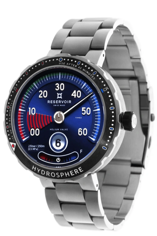 Reservoir,Hydrosphere 45mm,45mm,Stainless Steel,Blue,Automatic,Power Reserve Indicator,Jumping Hours,Retrograde,RSV03,RSV03.HY/130-21.BH