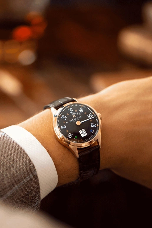 Reservoir,Longbridge 41.50mm,41.50mm,Rose Gold,Black,Automatic,Power Reserve Indicator,Jumping Hours,Retrograde,RSV01,RSV01.LB/630-177