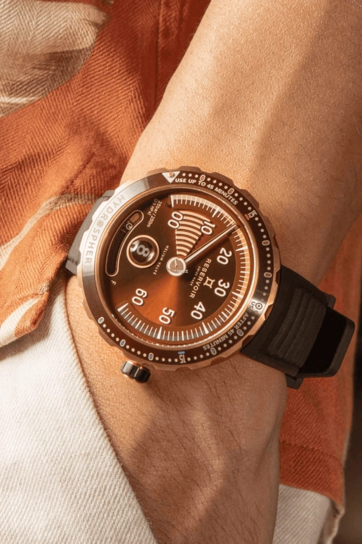 Reservoir,Partnership 45mm,45mm,Bronze,Ceramic,Brown,Automatic,Power Reserve Indicator,Jumping Hours,Retrograde,RSV13,RSV13.HY/330-72