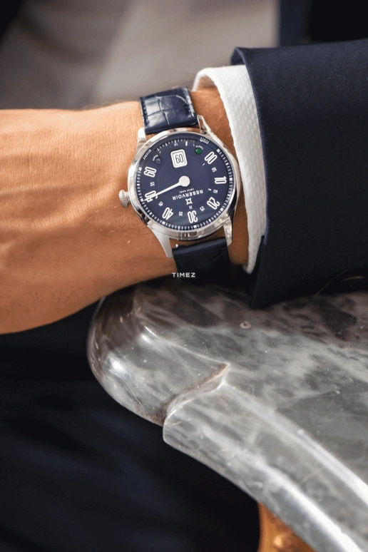 Reservoir,Longbridge 41.50mm,41.50mm,Palladium,Blue,Automatic,Power Reserve Indicator,Jumping Hours,Retrograde,RSV01,RSV01.LB/730-366