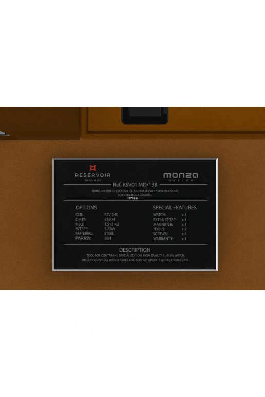 Reservoir,MONZA design 43mm,43mm,Stainless Steel,White,Automatic,Power Reserve Indicator,Jumping Hours,Retrograde,RSV01,RSV01.MD/138.WH