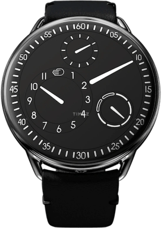 Ressence,Type 1 42mm,42mm,Titanium,Black,Automatic,Power Reserve Indicator,Dule Time,TYPE 1B