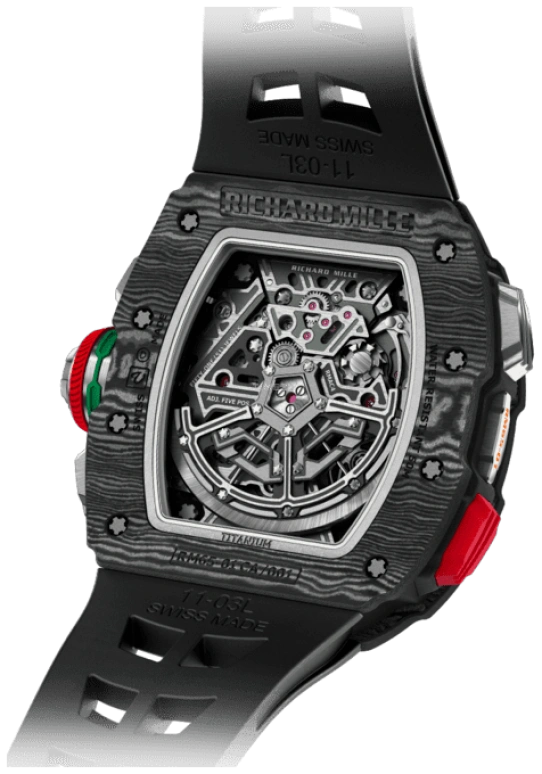 Richard Mille,Not Tourbillon 49.94x44.50mm,49.94x44.50mm,Gold,Titanium,Carbon TPT,Black,Automatic,Chronograph,Flyback,Big Date,Function Selector,In-house Caliber,Sapphire,Eduardo Camavinga,Degang Guo,RM 65,RM 65-01 NTPT