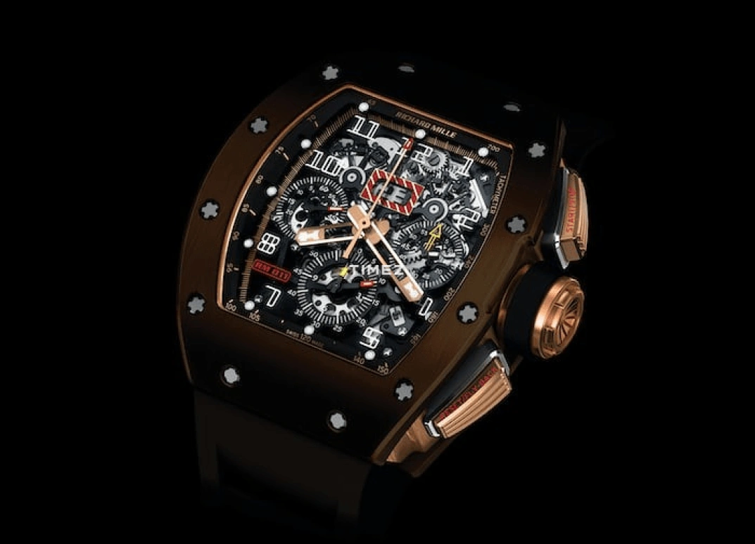 Richard Mille,Not Tourbillon 50x40mm,50x40mm,Rose Gold,Skeleton,Automatic,Chronograph,Month,Day,Flyback,Sapphire,Tonneau,RM 011 Silicon Nitride RG 