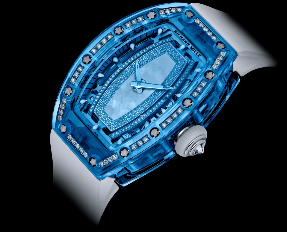 Richard Mille,Not Tourbillon 46.75x32.90mm,46.75x32.90mm,Sapphire,Blue,Automatic,Tonneau,RM 07,RM 07-02 Sapphire BLUE DI-CASE