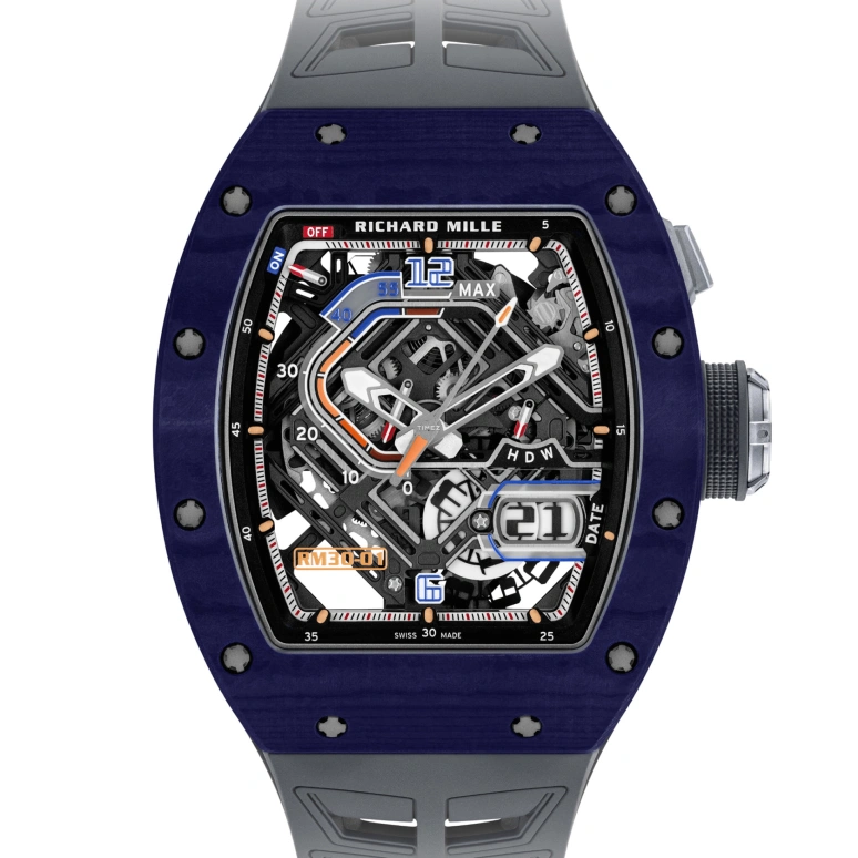 Richard Mille,Not Tourbillon 42x49.94mm,42x49.94mm,Quartz TPT,Grey,Automatic,Power Reserve Indicator,Big Date,Function Selector,RM 30,RM 30-01 DARK BLUE Quartz TPT