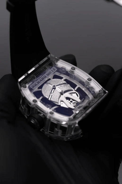 Richard Mille,Tourbillon 42x49.94mm,42x49.94mm,Sapphire,Silver,Handwound,Tourbillon,RM 52,RM 52-06 Mask Sapphire DI