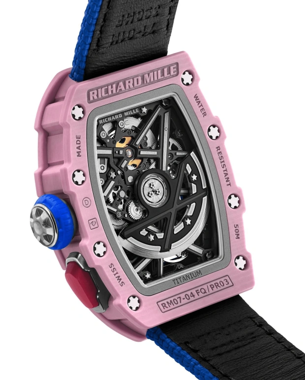 Richard Mille,Not Tourbillon 30.50x44.95mm,30.50x44.95mm,Quartz TPT,Skeleton,Automatic,Sapphire,Crystal Glass,Tonneau,Yuliia Levchenko,RM 07,RM 07-04 Yuliya Levchenko