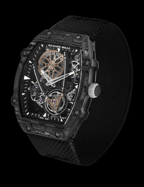 Richard Mille,Tourbillon ,Carbon TPT,Skeleton,Black,Handwound,Tourbillon,Anti-magnetic,Rafael Nadal,RM 27,RM 27-05