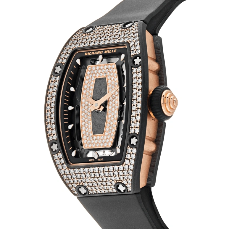 Richard Mille,Not Tourbillon 45.66x31.40mm,45.66x31.40mm,NTPT,Rose Gold,Black,Rose Gold,Automatic,50hours,In-house Caliber,RM 07,RM 07-01 NTPT RG FULL DI-CASE