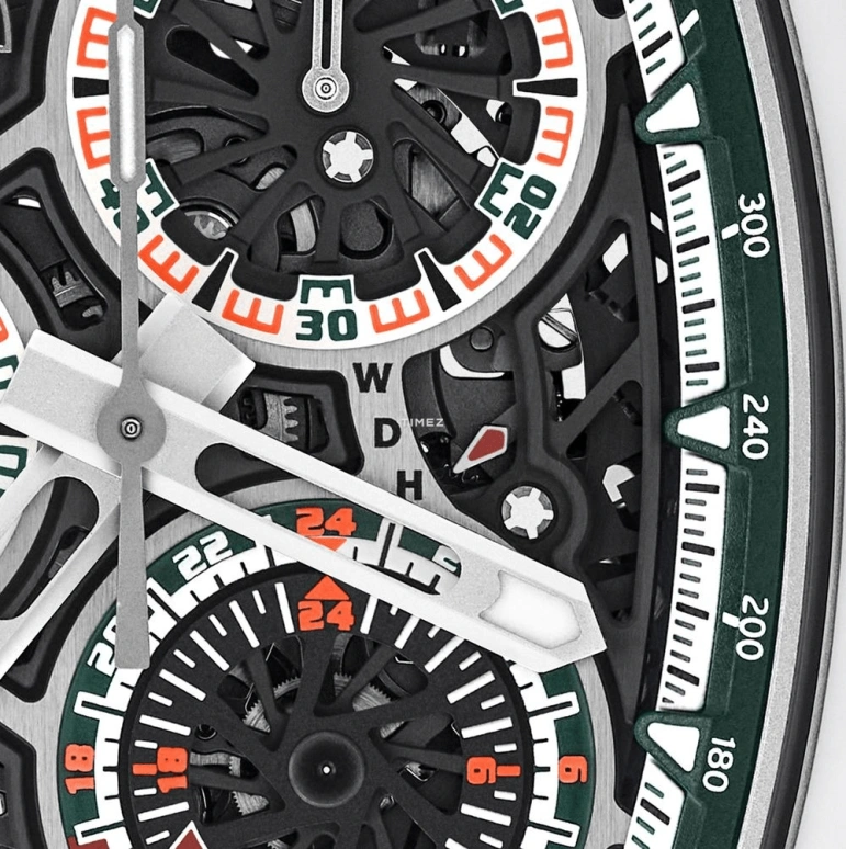 Richard Mille,Not Tourbillon 38.40x47.34mm,38.40x47.34mm,NTPT,Ceramic,Green,Skeleton,Automatic,Chronograph,Day,Flyback,Function Selector,Sapphire,Tonneau,Reece James,RM 72,RM 72-01 Le Mans Classic