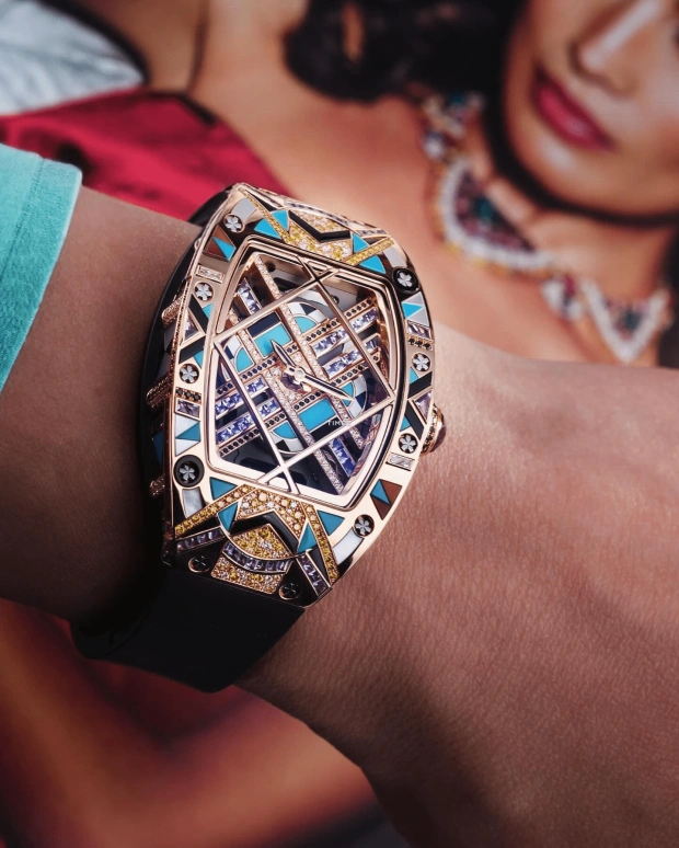 Richard Mille,Not Tourbillon 45.32mm,45.32mm,Red Gold,Multi-Color,Automatic,50hours,In-house Caliber,RM HJ,RM HJ-01 RG Unique