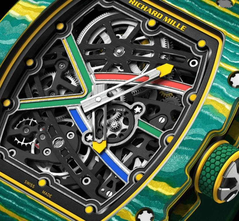 Richard Mille,Not Tourbillon 38.70x47.52mm,38.70x47.52mm,Carbon TPT,Skeleton,Automatic,50hours,In-house Caliber,Karim Benzema,Jayson Tatum,Taco Jay,RM 67,RM 67-02 Wayde Van Niekerk