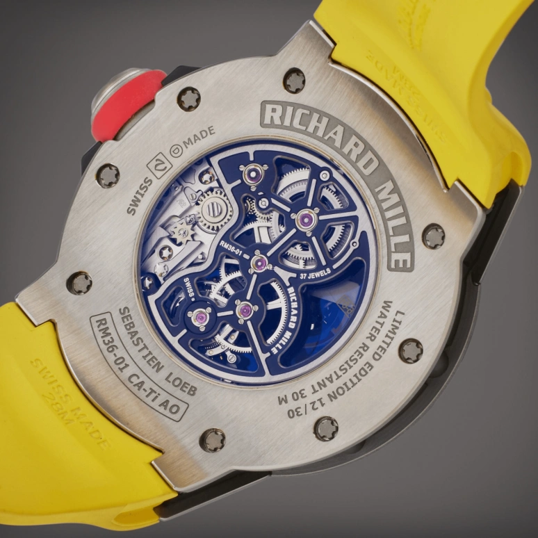 Richard Mille,Tourbillon 47.70mm,47.70mm,Ceramic,Titanium,Carbon TPT,Skeleton,Handwound,Power Reserve Indicator,Tourbillon,Function Selector,RM 36,RM 36-01 Tourbillon G-sensor
