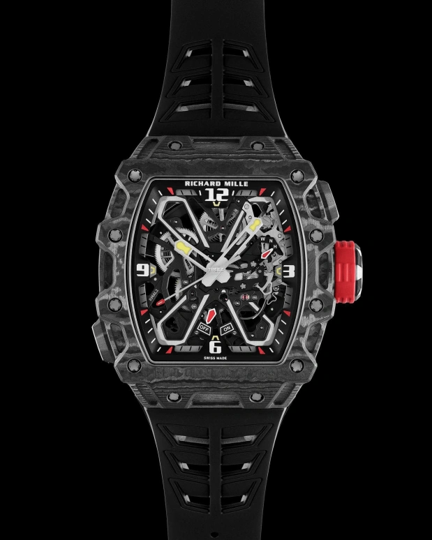 Richard Mille,Not Tourbillon 43.15x49.95mm,43.15x49.95mm,NTPT,Titanium,Skeleton,Black,Automatic,Function Selector,55hours,RM 35,RM 35-03 Rafael Nadal NTPT BLACK
