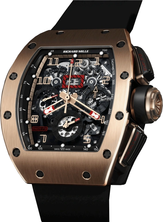 Richard Mille,Not Tourbillon 50x40mm,50x40mm,Rose Gold,Automatic,Chronograph,Month,Day,Flyback,Sapphire,Tonneau,RM 011 Felipe Massa RG