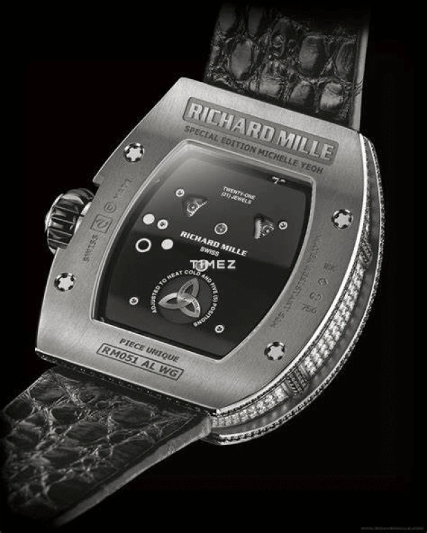 Richard Mille,Tourbillon 48x39.70mm,48x39.70mm,White Gold,Skeleton,Handwound,RM 051 Tourbillon Michelle Yeoh WG 