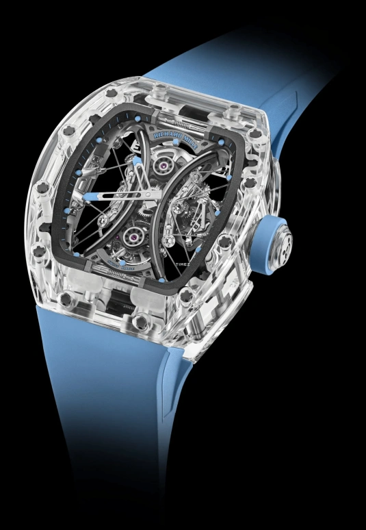 Richard Mille,Tourbillon 42.70x50.50mm,42.70x50.50mm,Crystal,Transparent,Handwound,Tourbillon,Sapphire,RM 53,RM 53-02 TOURBILLON SAPPHIRE