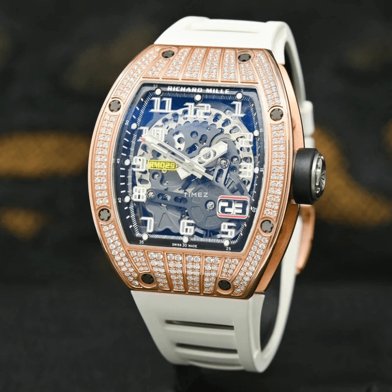 Richard Mille,Not Tourbillon 39.70x48mm,39.70x48mm,Rose Gold,Black,Automatic,Day,Big Date,RM 029 RG DI,RM 029 RG DI-CASE