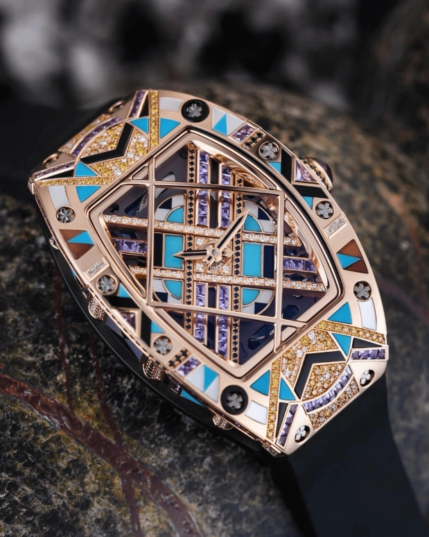 Richard Mille,Not Tourbillon 45.32mm,45.32mm,Red Gold,Multi-Color,Automatic,50hours,In-house Caliber,RM HJ,RM HJ-01 RG Unique
