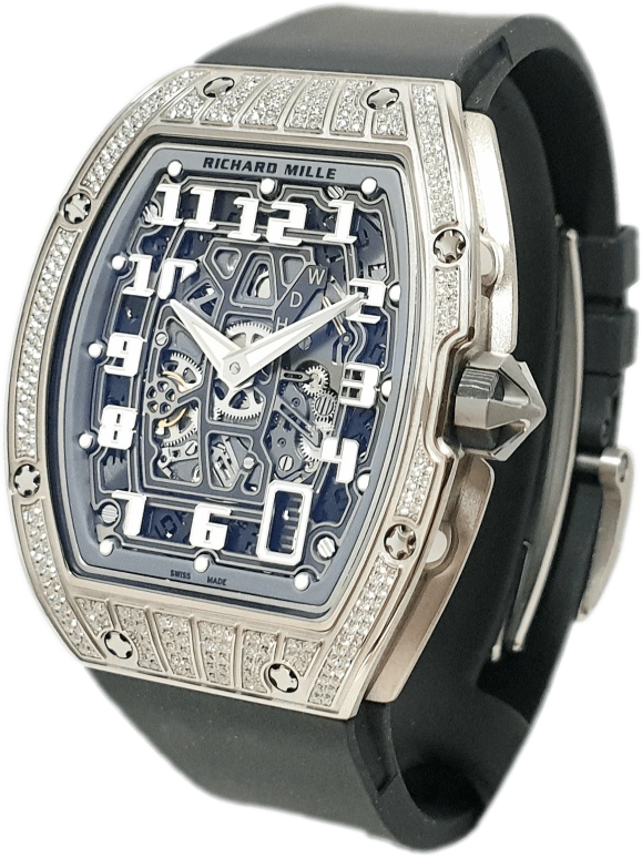Richard Mille,Not Tourbillon 38.70x47.52mm,38.70x47.52mm,White Gold,Black,Skeleton,Automatic,Day,Function Selector,Yeoh Choo Kheng,Michelle Yeoh,RM 67,RM 67-01 WG DI