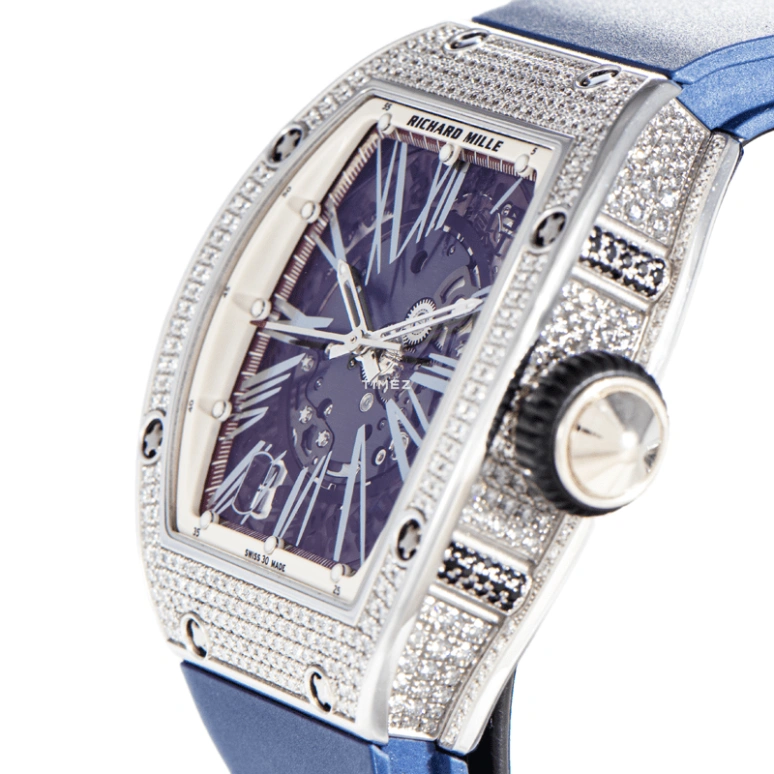 Richard Mille,Not Tourbillon 38x45mm,38x45mm,White Gold,Black,Automatic,Day,In-house Caliber,RM 023 WG FULL DI