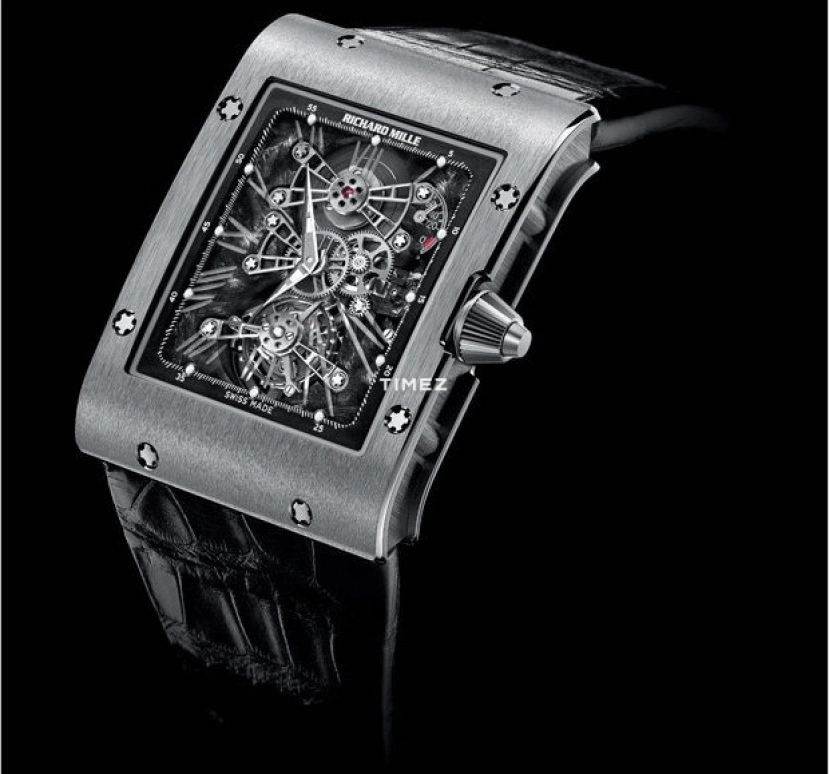 Richard Mille,Tourbillon 38x49.80mm,38x49.80mm,Titanium,Skeleton,Handwound,Power Reserve Indicator,Tourbillon,RM 017 TI