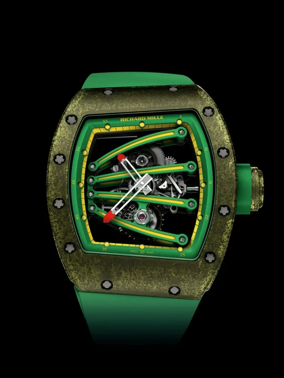 Richard Mille,Tourbillon 50.24x42.70mm,50.24x42.70mm,Aluminium,Titanium,Peek,Green,Handwound,Yeoh Choo Kheng,Michelle Yeoh,RM 59,RM 59-01 Tourbillon Yohan Blake