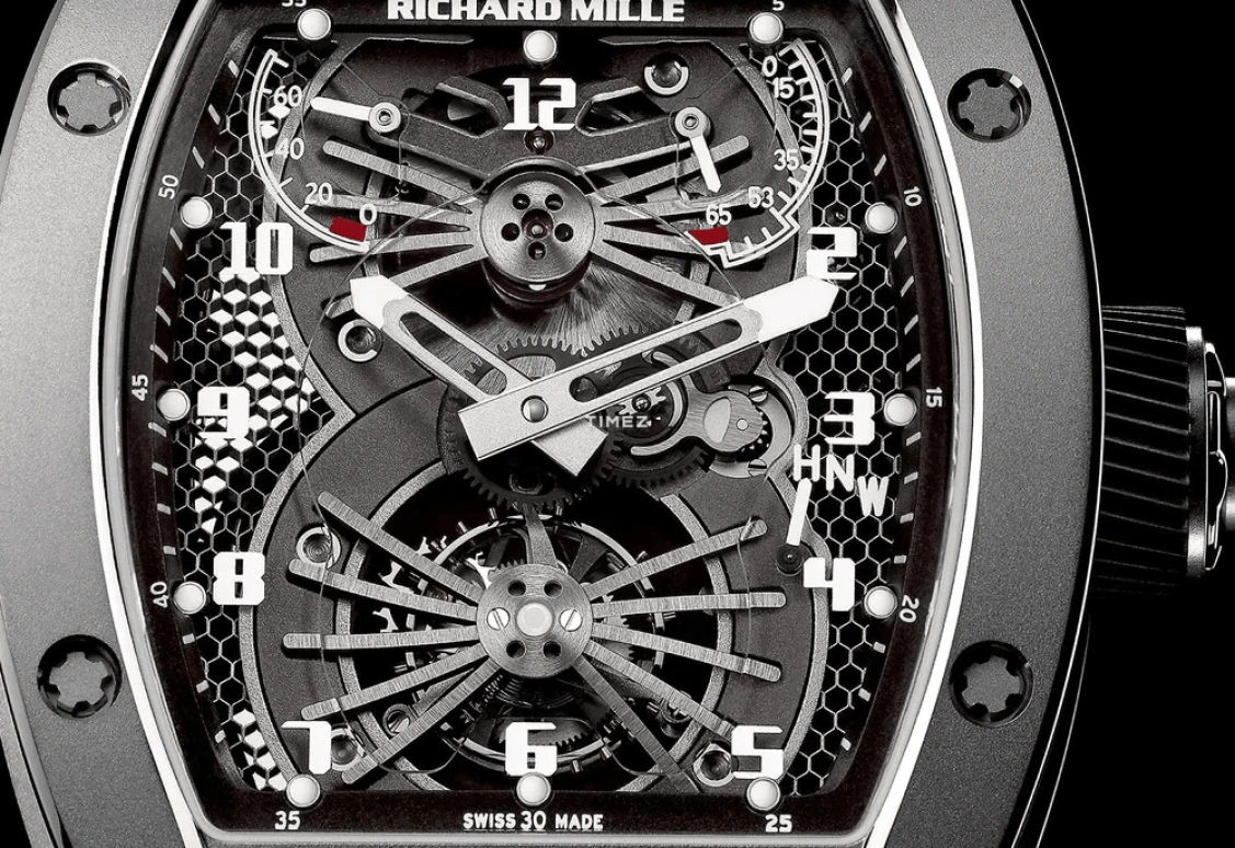 Richard Mille,Tourbillon 39.70x48.18mm,39.70x48.18mm,Titanium,Skeleton,Handwound,Tonneau,RM 021 Tourbillon Aerodyne