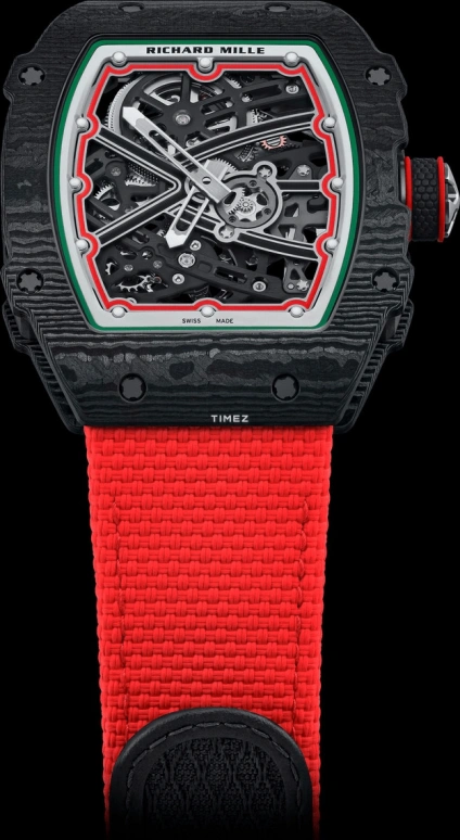 Richard Mille,Not Tourbillon 38.70x47.52mm,38.70x47.52mm,NTPT,Carbotech,Texalium,Skeleton,Automatic,50hours,In-house Caliber,Lewis Hamilton,RM 67,RM 67-02 Italy