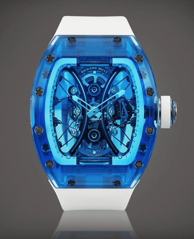 Richard Mille,Tourbillon 44x17mm,44x17mm,Crystal,Blue,Handwound,Tourbillon,RM 53,RM 53-02 Tourbillon Pablo Mac Donough Blue Sapphire