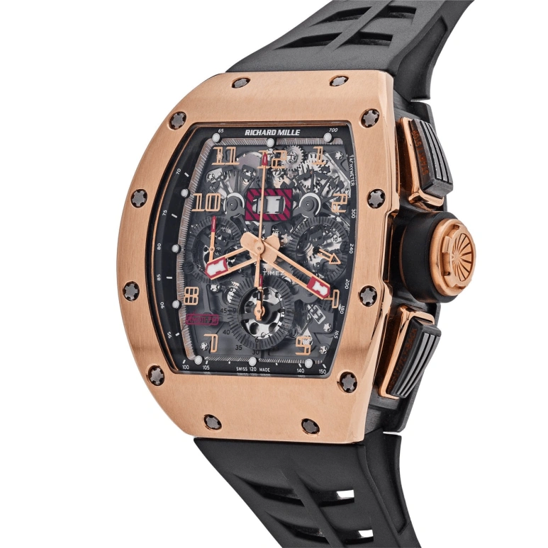 Richard Mille,Not Tourbillon 50x40mm,50x40mm,Rose Gold,Titanium,Black,Skeleton,Automatic,Chronograph,Month,Day,Flyback,Sapphire,Tonneau,RM 011 Felipe Massa Red Kite