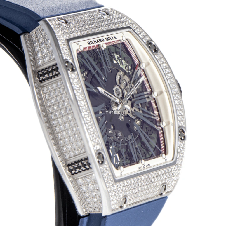 Richard Mille,Not Tourbillon 38x45mm,38x45mm,White Gold,Black,Automatic,Day,In-house Caliber,RM 023 WG FULL DI
