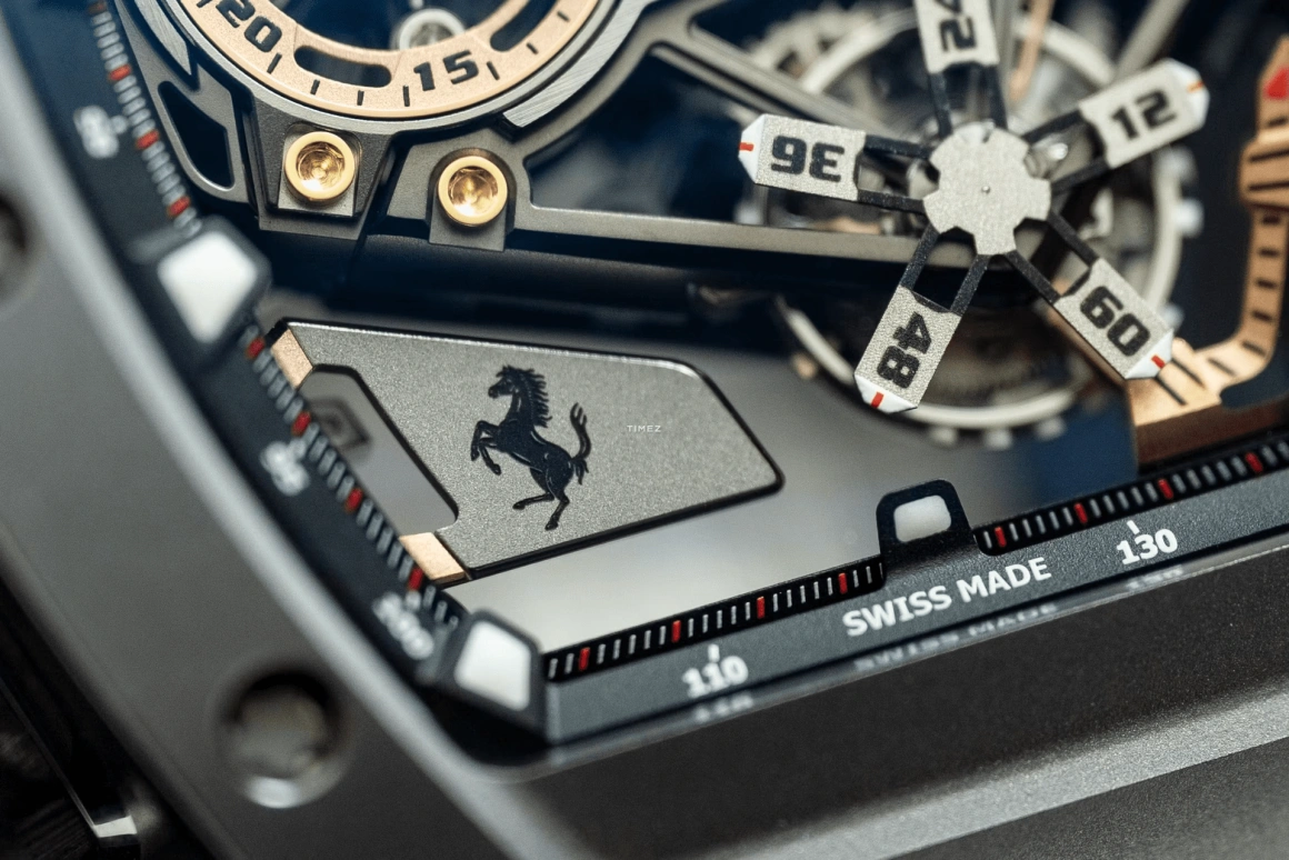 Richard Mille,Tourbillon 42.90mm,42.90mm,Titanium,Skeleton,Handwound,Chronograph,Power Reserve Indicator,Tourbillon,Rattrapante,70hours,In-house Caliber,RM 43,RM 43-01 FERRARI TI