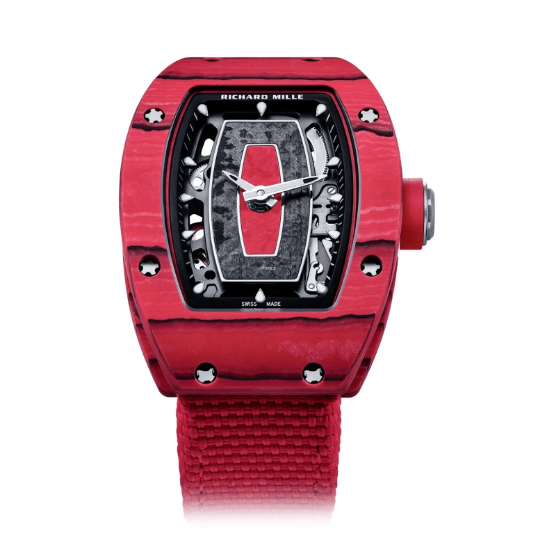 Richard Mille,Not Tourbillon 45.66x31.40mm,45.66x31.40mm,NTPT,Red,Automatic,50hours,In-house Caliber,RM 07,RM 07-01 Racing Red NTPT