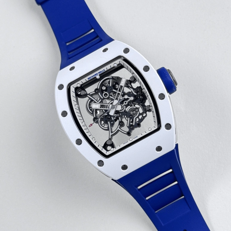Richard Mille,Not Tourbillon 49.90x42.70mm,49.90x42.70mm,Ceramic,Black,Handwound,Sapphire,Tonneau,RM 055 Bubba Watson Japan Edition White CE