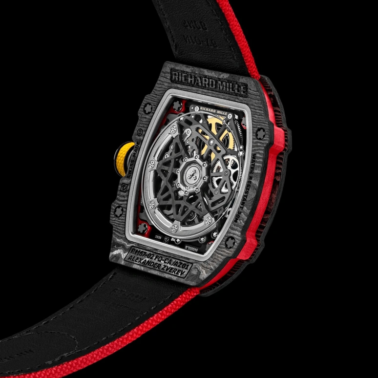 Richard Mille,Not Tourbillon 38.70x47.52mm,38.70x47.52mm,NTPT,Skeleton,Automatic,50hours,In-house Caliber,Carlos Sainz,Chili,RM 67,RM 67-02 Alexander Zverev