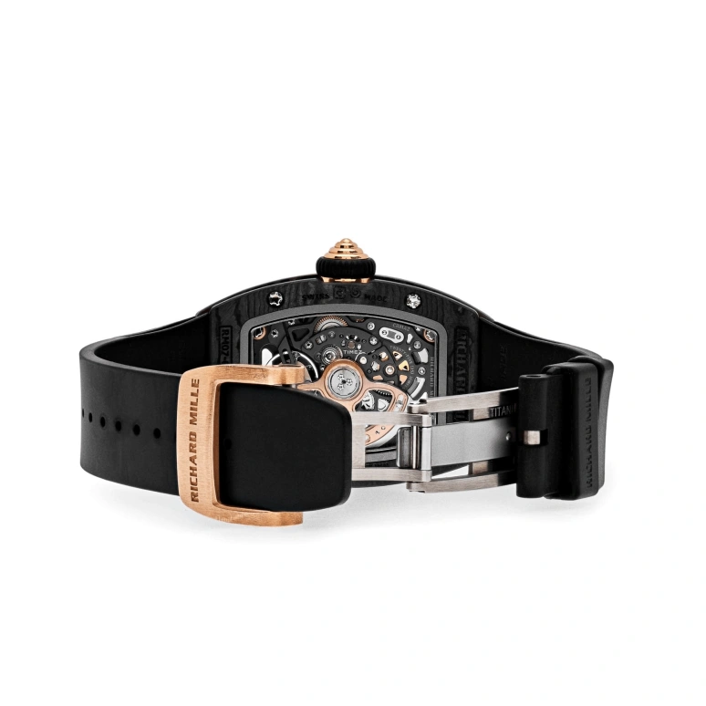 Richard Mille,Not Tourbillon 45.66x31.40mm,45.66x31.40mm,NTPT,Rose Gold,Black,Rose Gold,Automatic,50hours,In-house Caliber,RM 07,RM 07-01 NTPT RG FULL DI-CASE