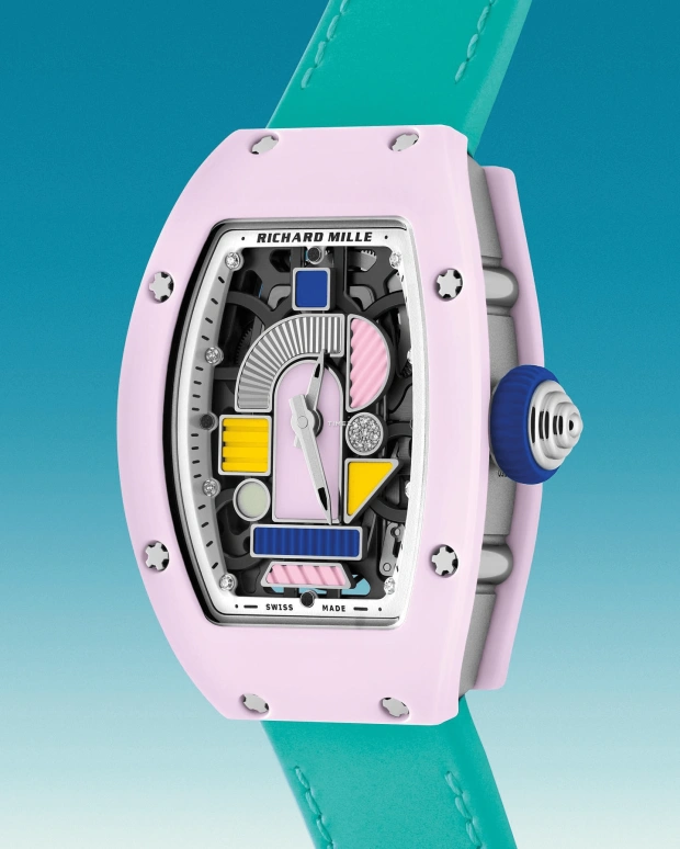 Richard Mille,Not Tourbillon 31.40x45.66mm,31.40x45.66mm,Ceramic,Multi-Color,Automatic,Sapphire,Tonneau,RM 07,RM 07-01 BLUSH PINK
