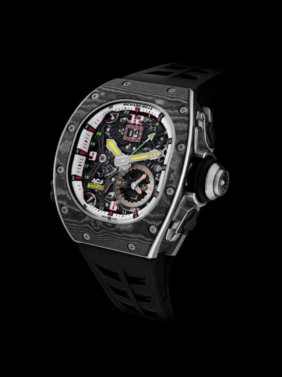 Richard Mille,Tourbillon 42x49.94mm,42x49.94mm,Titanium,Carbon TPT,Skeleton,Handwound,Power Reserve Indicator,Tourbillon,Big Date,Alarm,70hours,In-house Caliber,Black Star,Timati,RM 62,RM 62-01