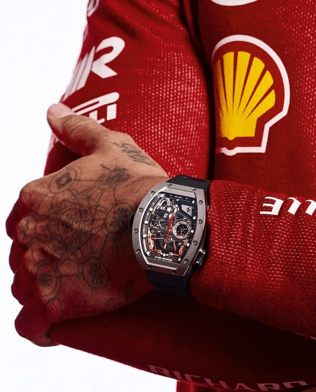 Richard Mille,Tourbillon 42.90mm,42.90mm,Titanium,Skeleton,Handwound,Chronograph,Power Reserve Indicator,Tourbillon,Rattrapante,70hours,In-house Caliber,RM 43,RM 43-01 FERRARI TI