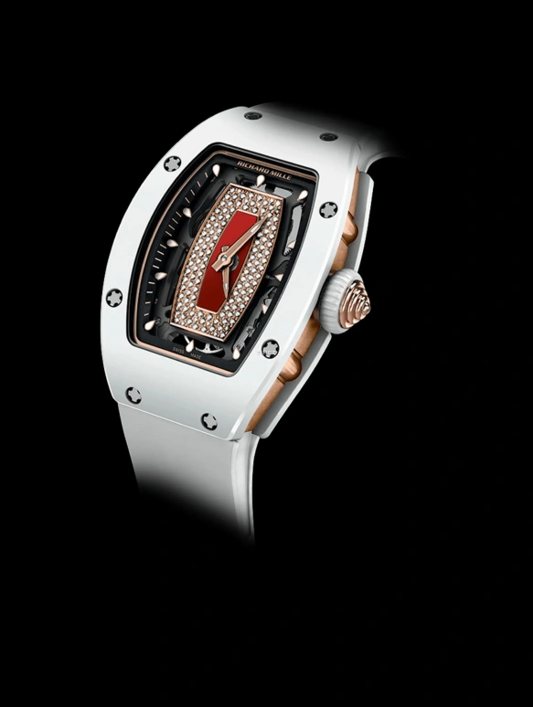 Richard Mille,Not Tourbillon 45.66x31.40mm,45.66x31.40mm,Ceramic,Rose Gold,Skeleton,Automatic,50hours,In-house Caliber,RM 07,RM 07-01 WHITE CE