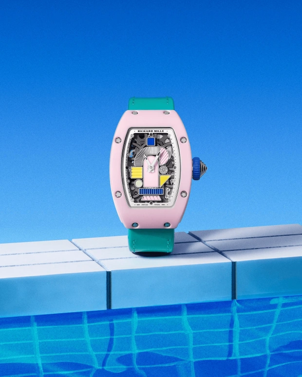 Richard Mille,Not Tourbillon 31.40x45.66mm,31.40x45.66mm,Ceramic,Multi-Color,Automatic,Sapphire,Tonneau,RM 07,RM 07-01 BLUSH PINK