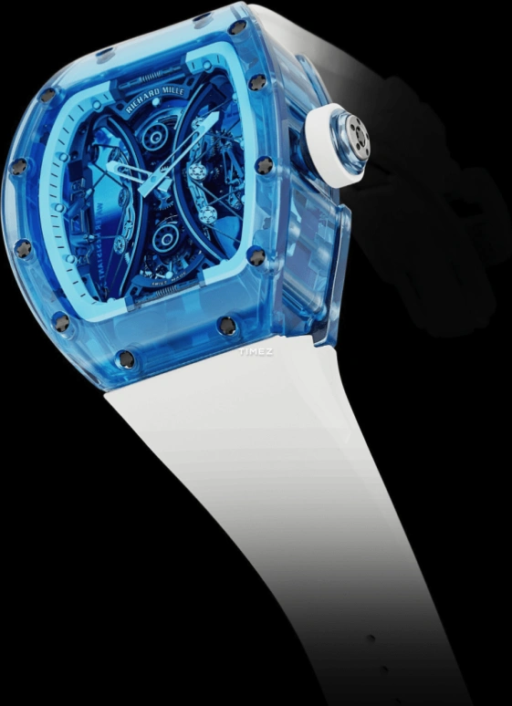 Richard Mille,Tourbillon 44x17mm,44x17mm,Crystal,Blue,Handwound,Tourbillon,RM 53,RM 53-02 Tourbillon Pablo Mac Donough Blue Sapphire