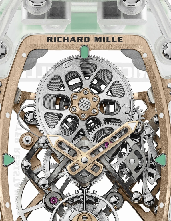 Richard Mille,Tourbillon 32.90x46.75mm,32.90x46.75mm,Sapphire,Silver,Handwound,Tourbillon,65hours,RM 75,RM 75-01 Flying Tourbillon Sapphire Green