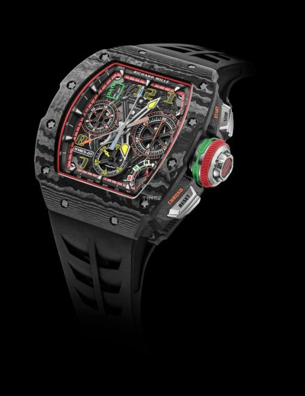 Richard Mille,Not Tourbillon 49.94x44.50mm,49.94x44.50mm,Gold,Titanium,Carbon TPT,Black,Automatic,Chronograph,Flyback,Big Date,Function Selector,In-house Caliber,Sapphire,Eduardo Camavinga,Degang Guo,RM 65,RM 65-01 NTPT