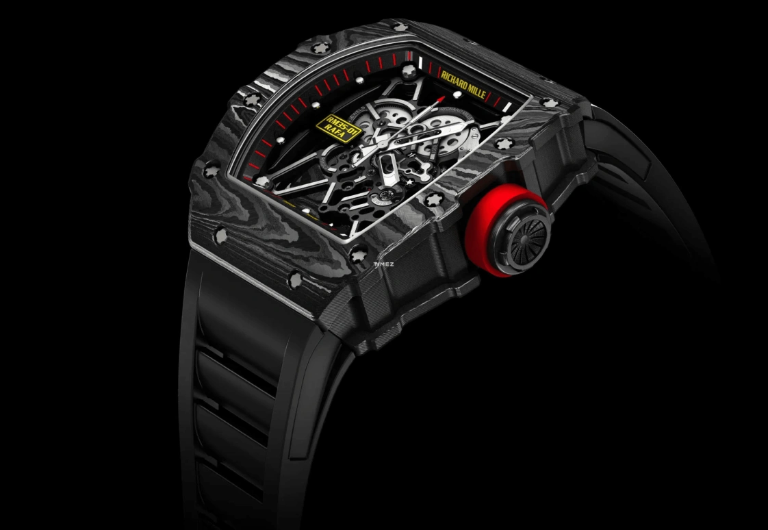 Richard Mille,Not Tourbillon 42.70x49.94mm,42.70x49.94mm,NTPT,Skeleton,Handwound,55hours,In-house Caliber,RM 35,RM 35-01 Rafael Nadal NTPT