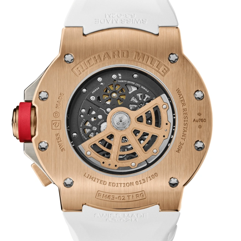 Richard Mille,Not Tourbillon 47mm,47mm,Titanium,Red Gold,White,Grey,Automatic,World Time,Big Date,Function Selector,RM 63,RM 63-02 TI RG
